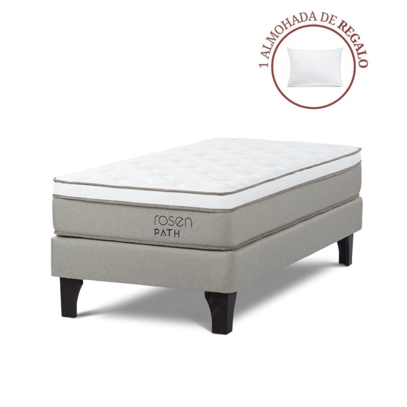 CAMA EUROPEA ROSEN PATH NIEBLA 1 PLAZA + 1 ALMOHADA - 1
