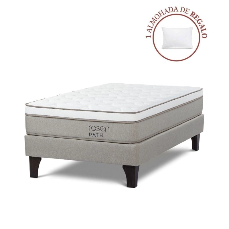CAMA EUROPEA ROSEN PATH NIEBLA 1.5 PLAZAS + 1 ALMOHADA - 1