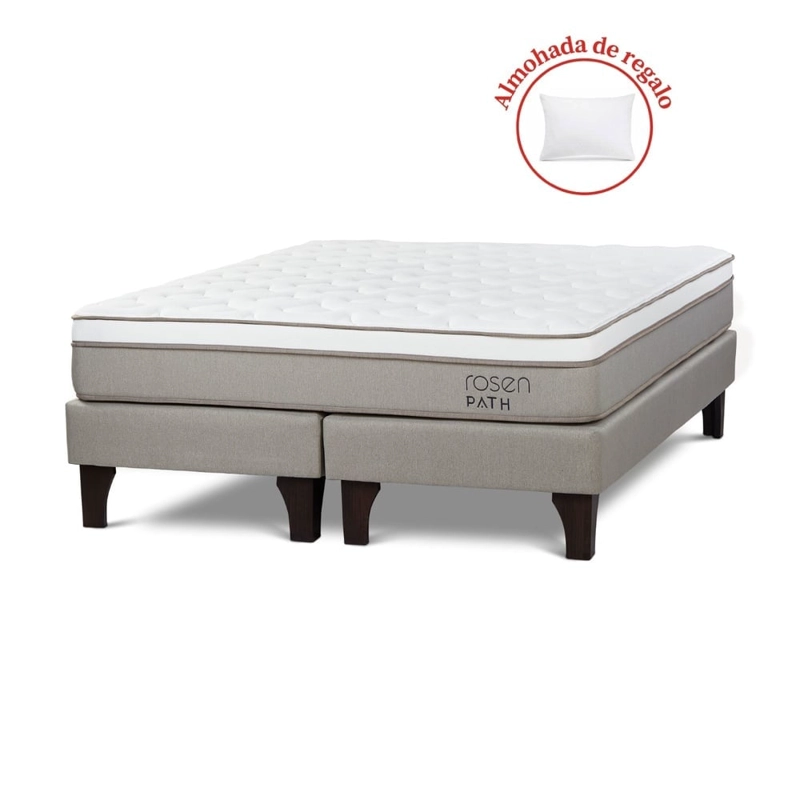 CAMA EUROPEA ROSEN PATH NIEBLA QUEEN + 2 ALMOHADAS - 1