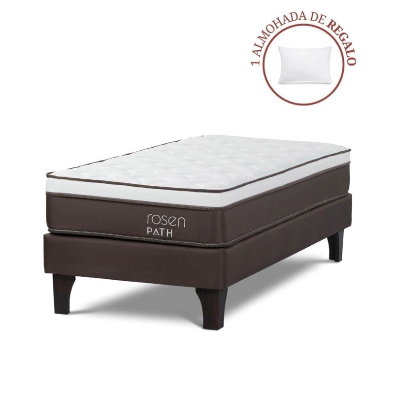 CAMA EUROPEA ROSEN PATH CAFÉ 1 PLAZA + 1 ALMOHADA - 1