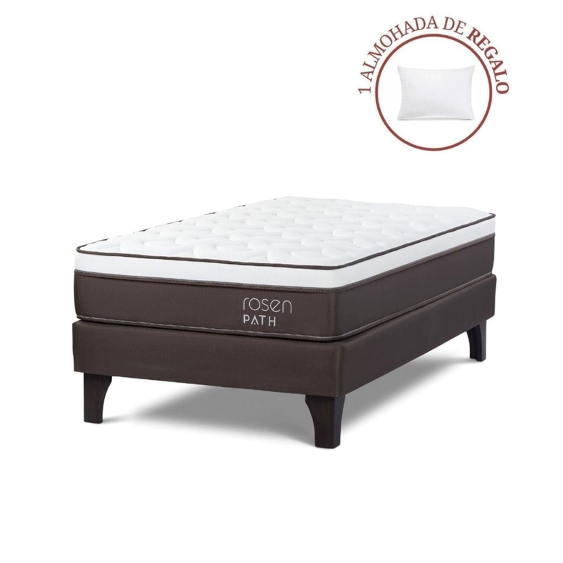 CAMA EUROPEA ROSEN PATH CAFÉ 1.5 PLAZAS + 1 ALMOHADA - 1