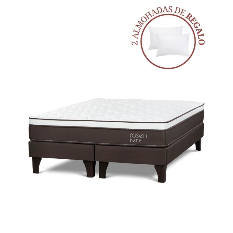 CAMA EUROPEA ROSEN PATH CAFÉ QUEEN + 2 ALMOHADAS - 1