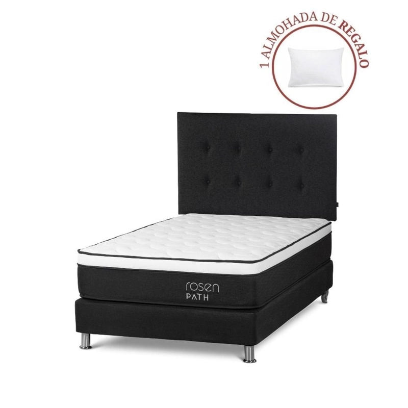 DORMITORIO ROSEN PATH GRAFITO 1.5 PLAZAS WEST GRAFITO + 1 ALMOHADA - 1