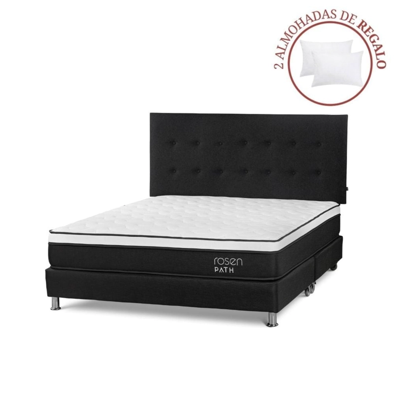 DORMITORIO ROSEN PATH GRAFITO QUEEN WEST GRAFITO + 2 ALMOHADAS - 1