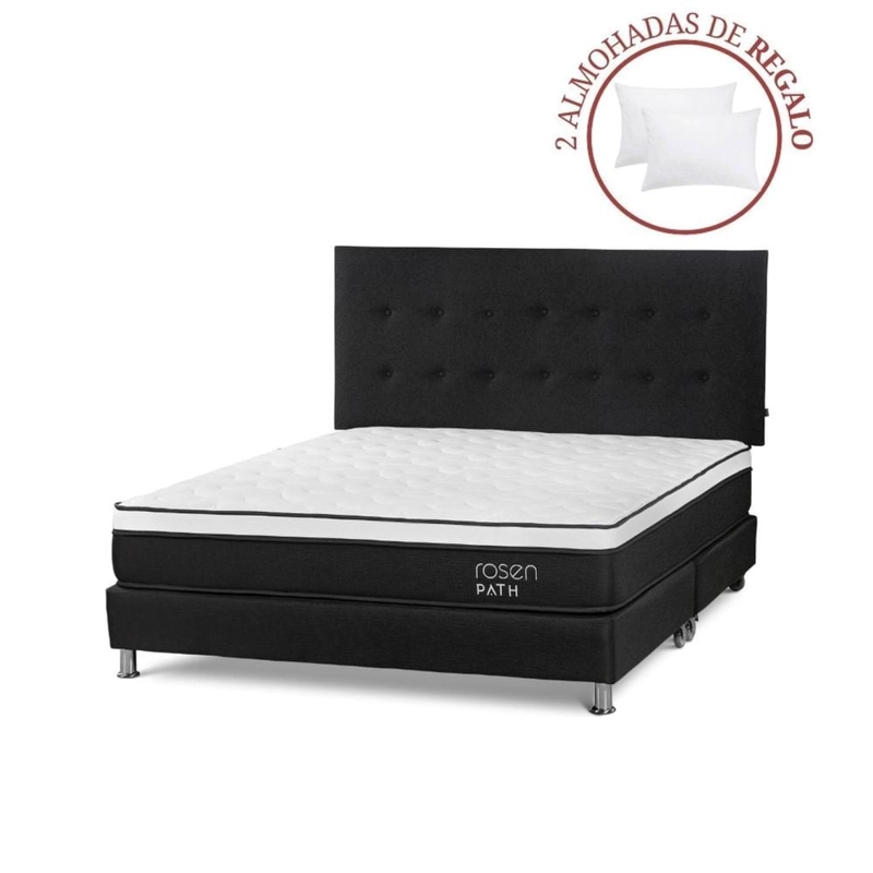 DORMITORIO ROSEN PATH CAFÉ KING WEST GRAFITO + 2 ALMOHADAS - 1