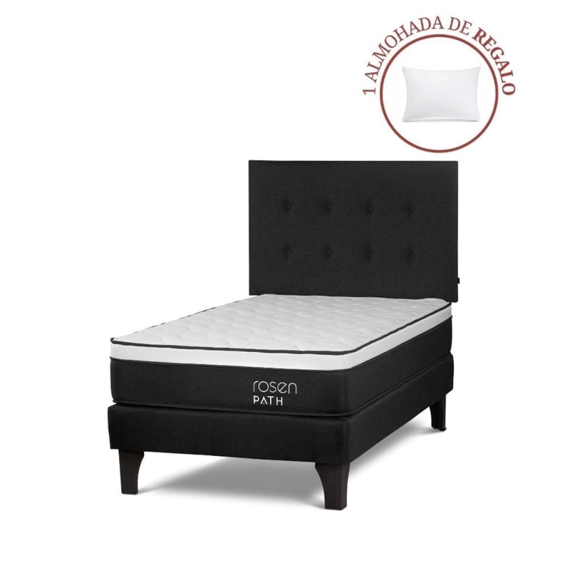 DORMITORIO EUROPEO ROSEN PATH GRAFITO 1.5 PLAZAS WEST GRAFITO + 1 ALMOHADA - 1