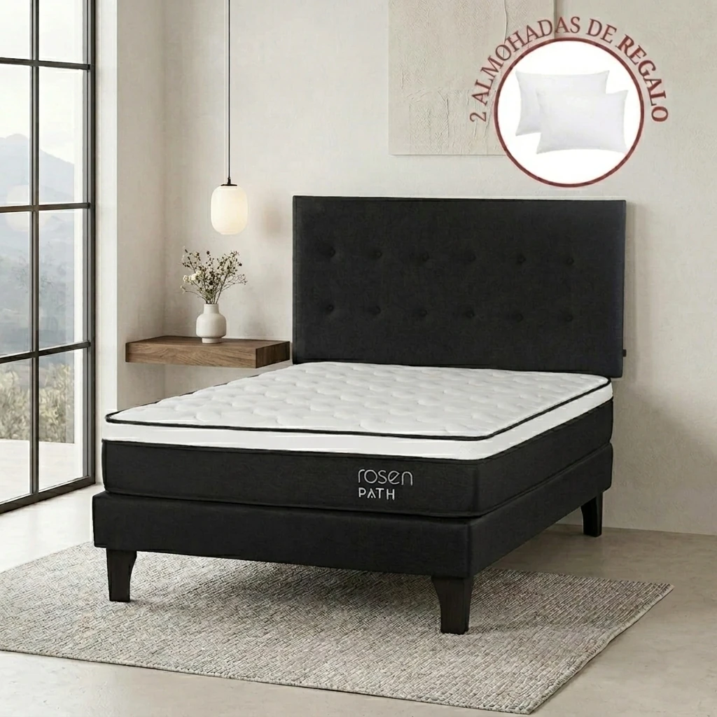 DORMITORIO EUROPEO ROSEN PATH GRAFITO 2 PLAZAS WEST GRAFITO + 2 ALMOHADAS - 1