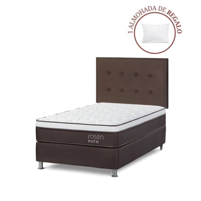DORMITORIO ROSEN PATH CAFÉ 1.5 PLAZAS WEST CHOCOLATE + 1 ALMOHADA - 1