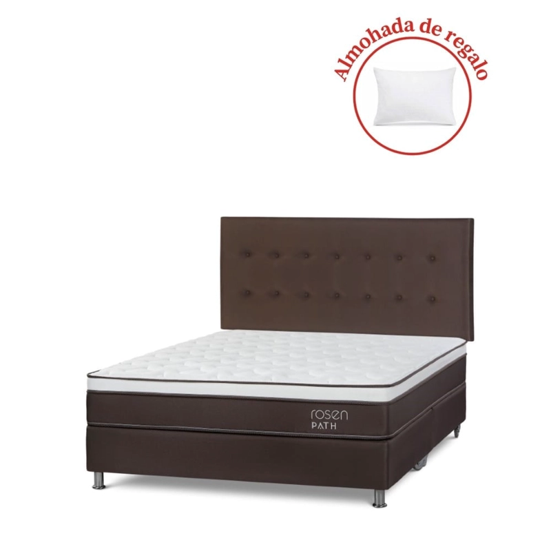 DORMITORIO ROSEN PATH CAFÉ QUEEN WEST CHOCOLATE + 2 ALMOHADAS - 1