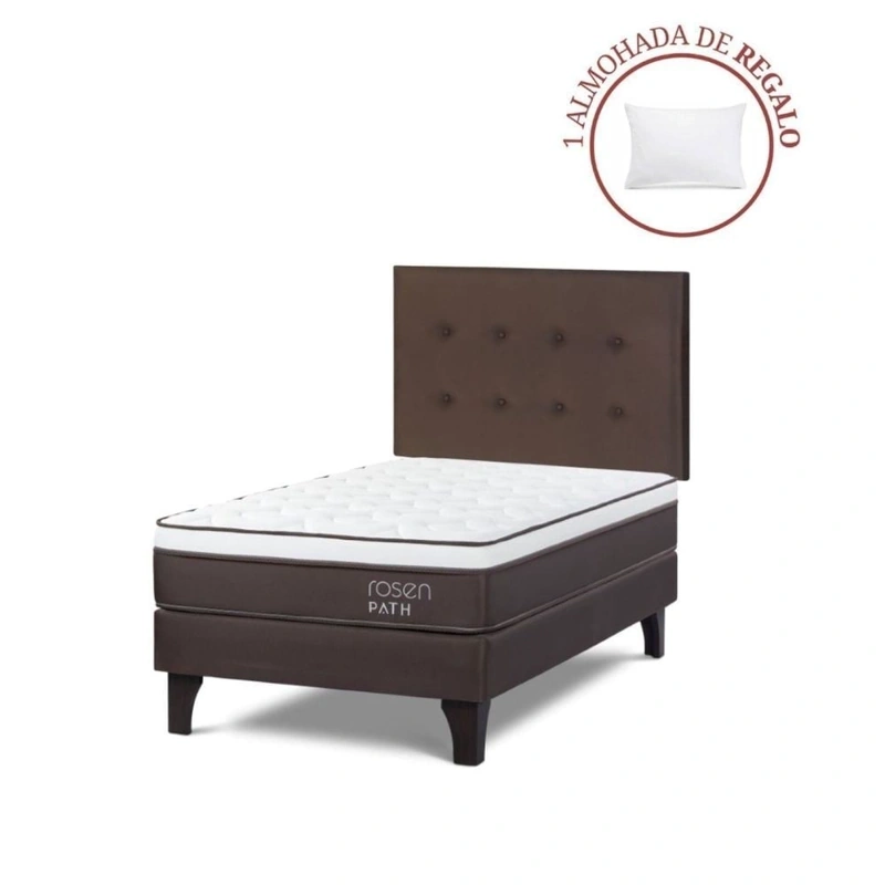 DORMITORIO EUROPEO ROSEN PATH CAFÉ 1.5 PLAZAS WEST CHOCOLATE + 1 ALMOHADA - 2