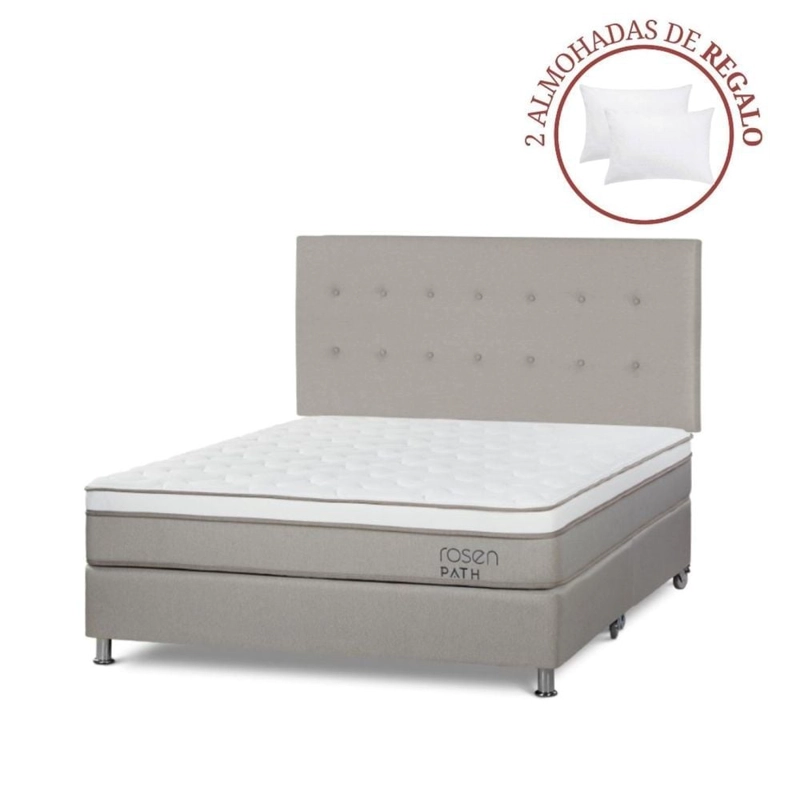 DORMITORIO ROSEN PATH NIEBLA QUEEN WEST NIEBLA + 2 ALMOHADAS - 1