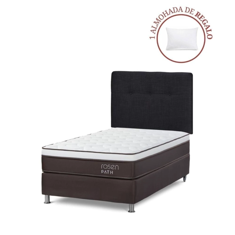 DORMITORIO ROSEN PATH CAFÉ 1.5 PLAZAS NEW BENNET GRAFITO + 1 ALMOHADA - 1
