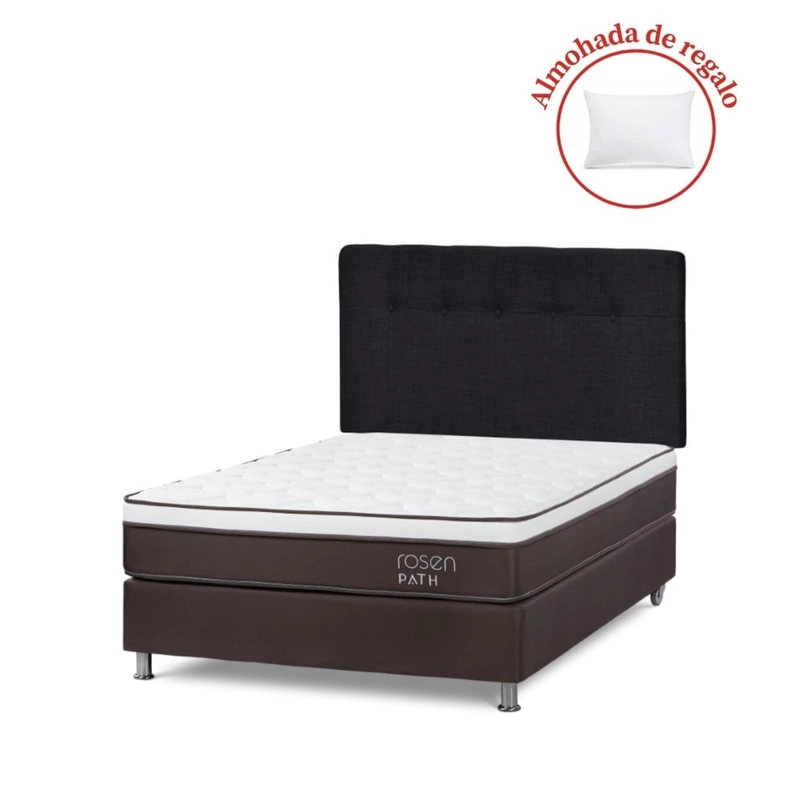 DORMITORIO ROSEN PATH CAFÉ 2 PLAZAS NEW BENNET GRAFITO + 2 ALMOHADAS - 1