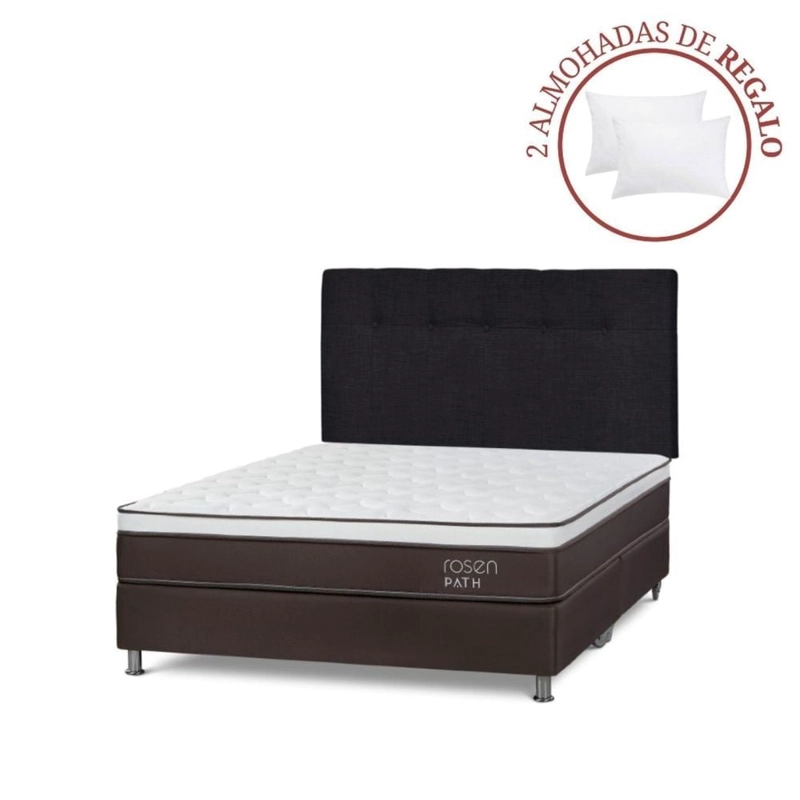 DORMITORIO ROSEN PATH CAFÉ KING NEW BENNET GRAFITO + 2 ALMOHADAS - 1