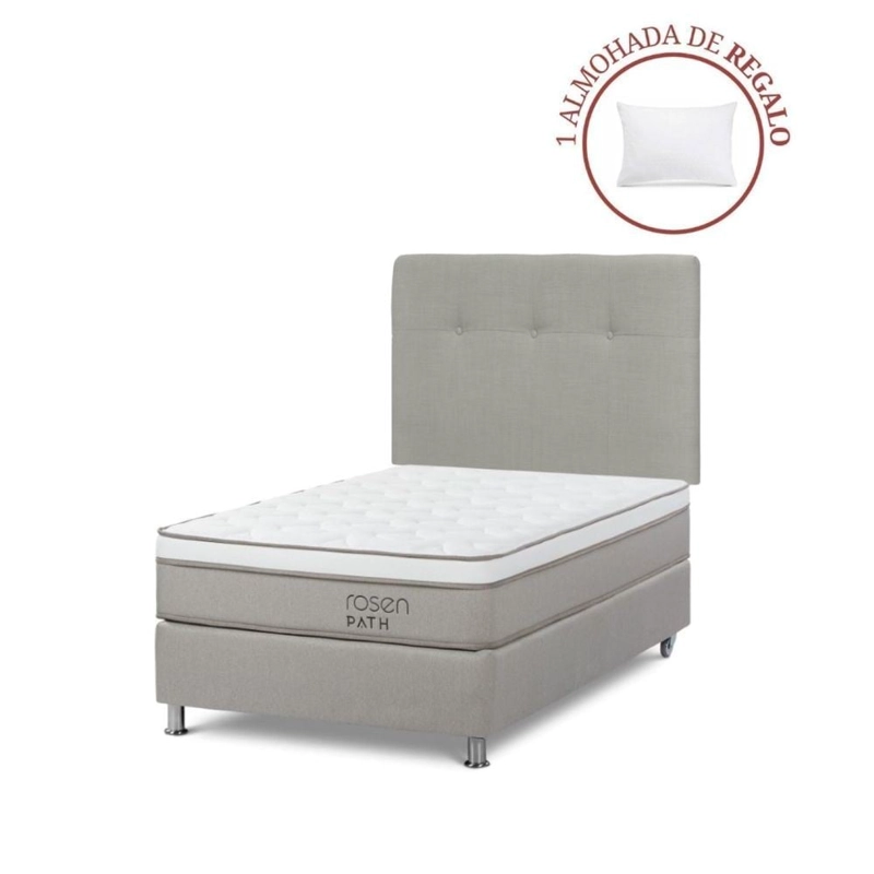DORMITORIO ROSEN PATH NIEBLA 1.5 PLAZAS NEW BENNET NATURAL + 1 ALMOHADA - 1