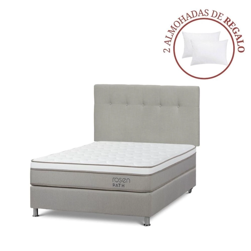 DORMITORIO ROSEN PATH NIEBLA 2 PLAZAS NEW BENNET NATURAL + 2 ALMOHADAS - 1