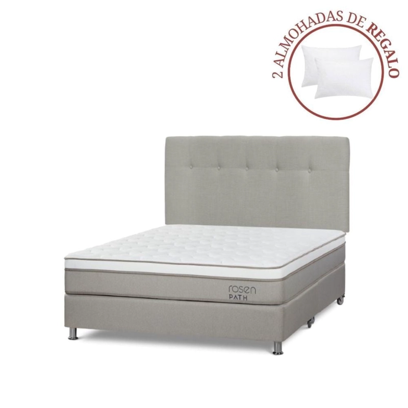 DORMITORIO ROSEN PATH NIEBLA KING NEW BENNET NATURAL + 2 ALMOHADAS - 1