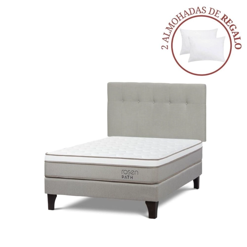 DORMITORIO EUROPEO ROSEN PATH NIEBLA 2 PLAZAS NEW BENNET NATURAL + 2 ALMOHADAS - 1