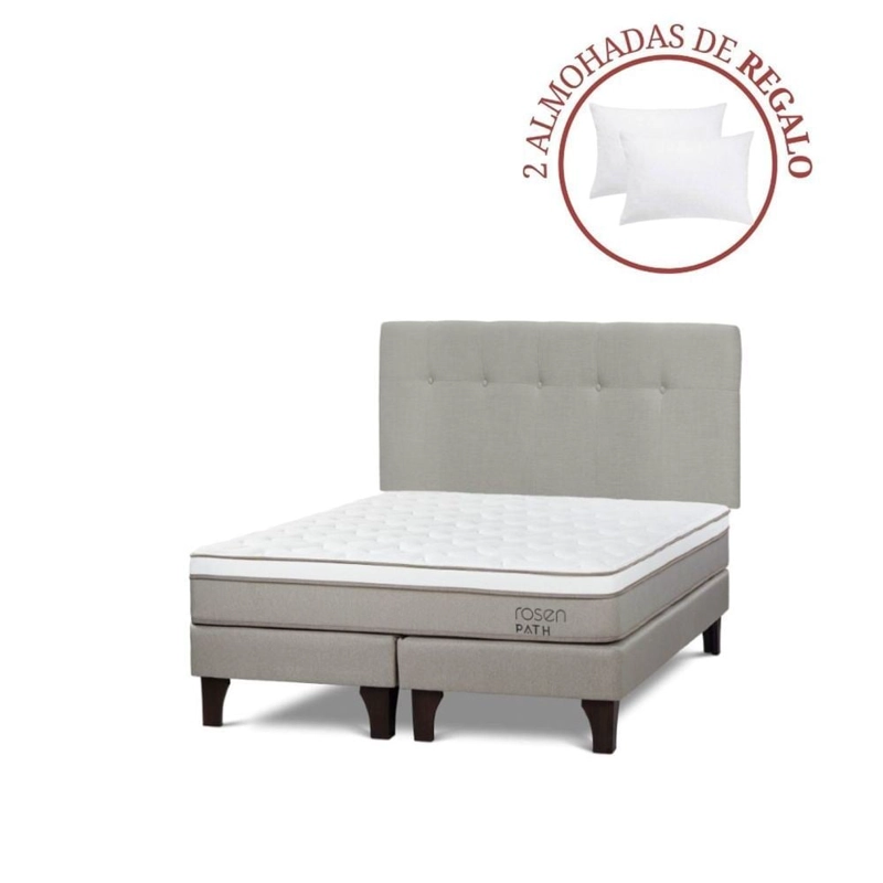 DORMITORIO EUROPEO ROSEN PATH NIEBLA QUEEN NEW BENNET NATURAL + 2 ALMOHADAS - 1