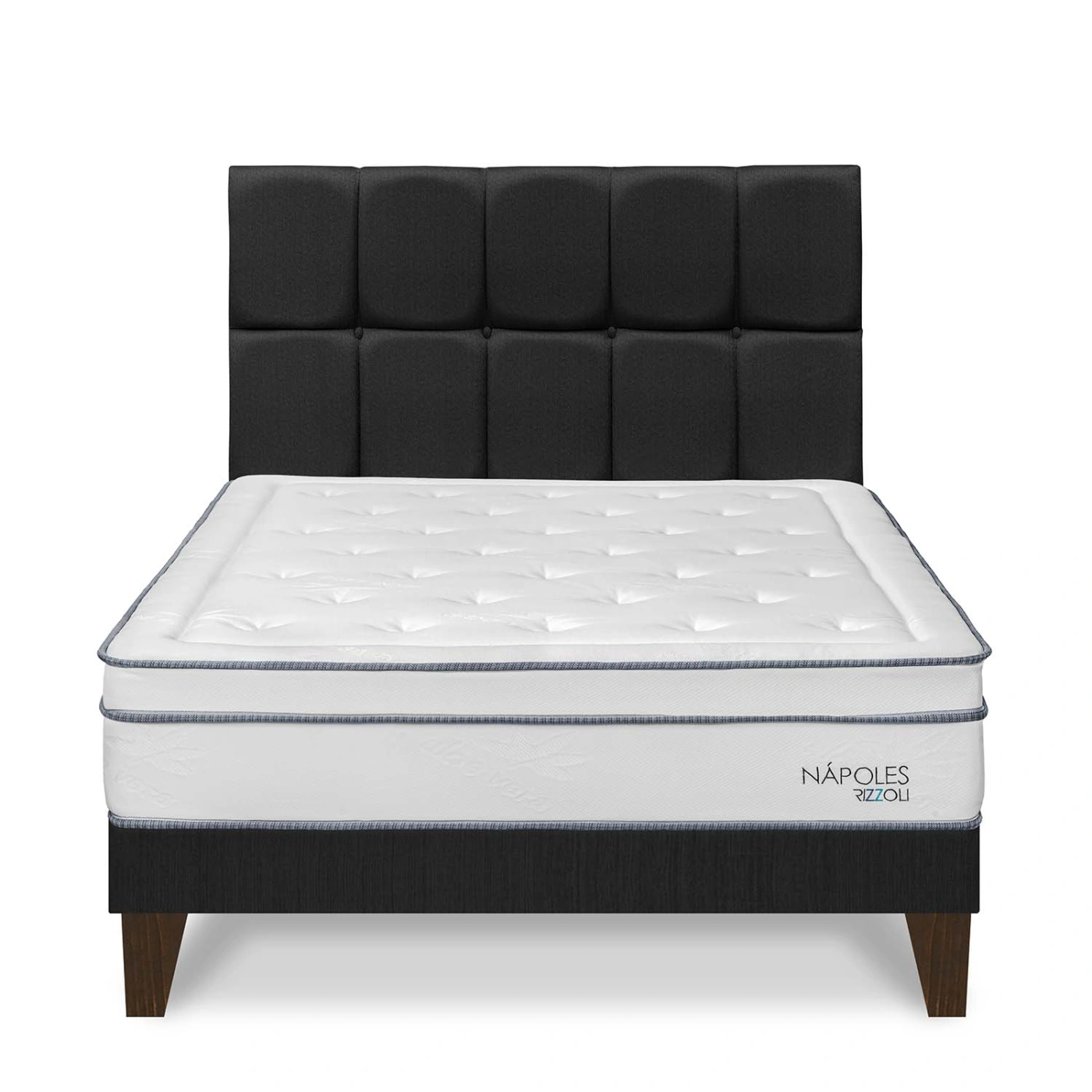 DORMITORIO EUROPEO RIZZOLI NAPOLES QUEEN CUADROS GRIS - 1