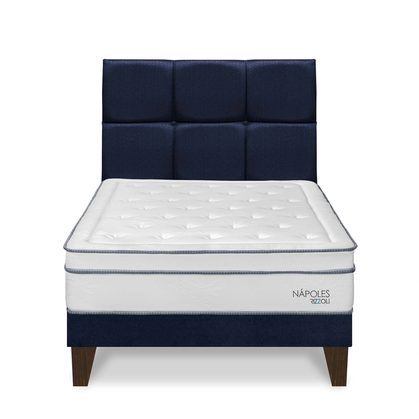 DORMITORIO EUROPEO RIZZOLI NAPOLES 1.5 PLAZAS CUADROS AZUL - 1