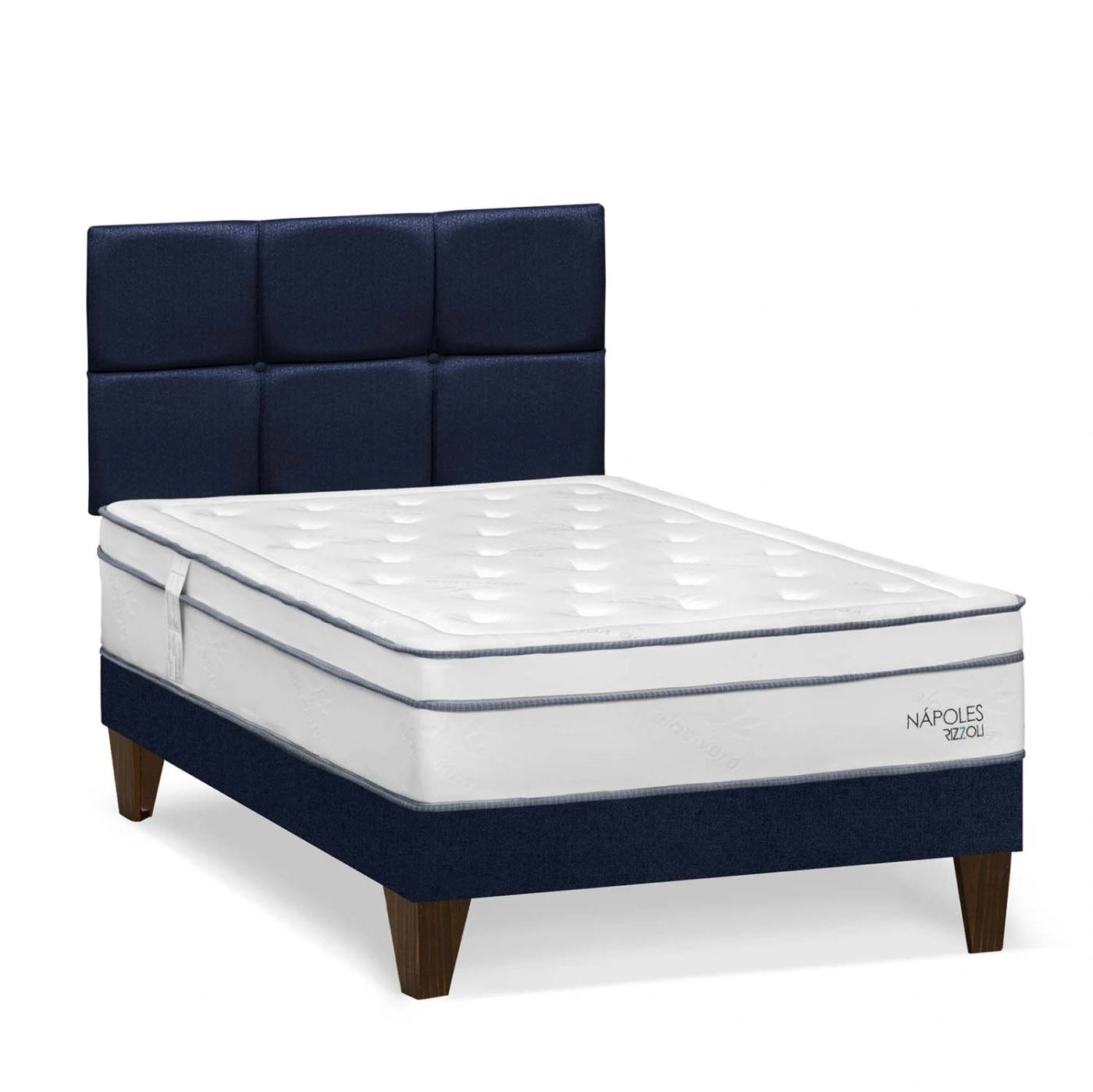 DORMITORIO EUROPEO RIZZOLI NAPOLES 1.5 PLAZAS CUADROS AZUL - 2