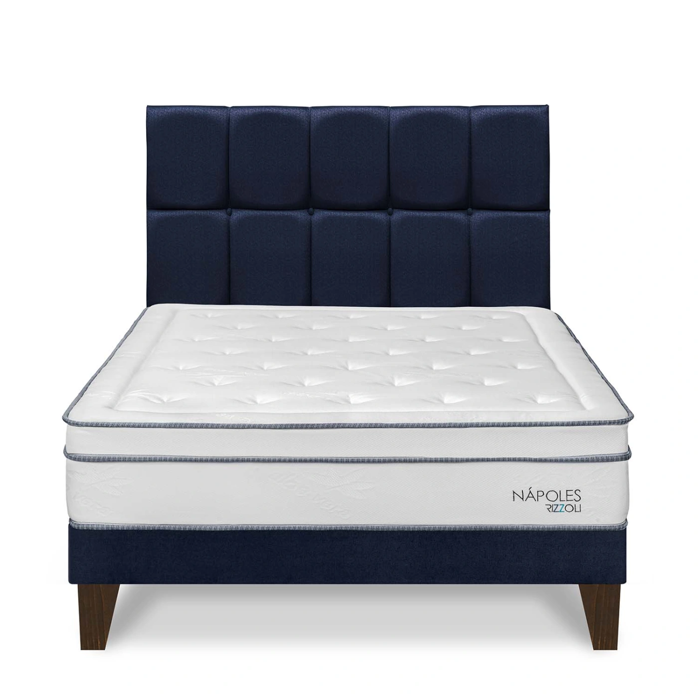 DORMITORIO EUROPEO RIZZOLI NAPOLES QUEEN CUADROS AZUL - 1