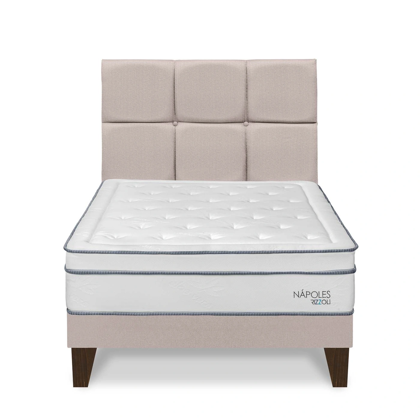 DORMITORIO EUROPEO RIZZOLI NAPOLES 1.5 PLAZAS CUADROS BEIGE - 1