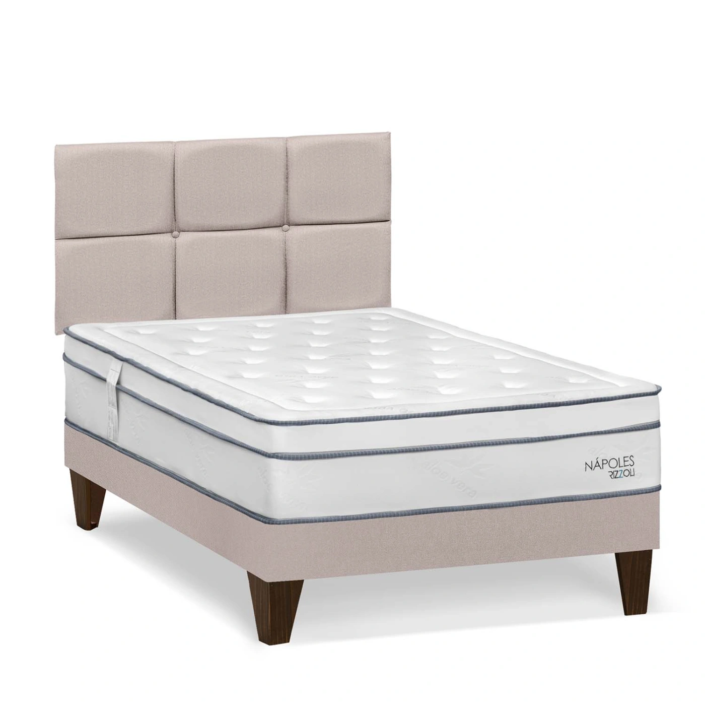 DORMITORIO EUROPEO RIZZOLI NAPOLES 1.5 PLAZAS CUADROS BEIGE - 2