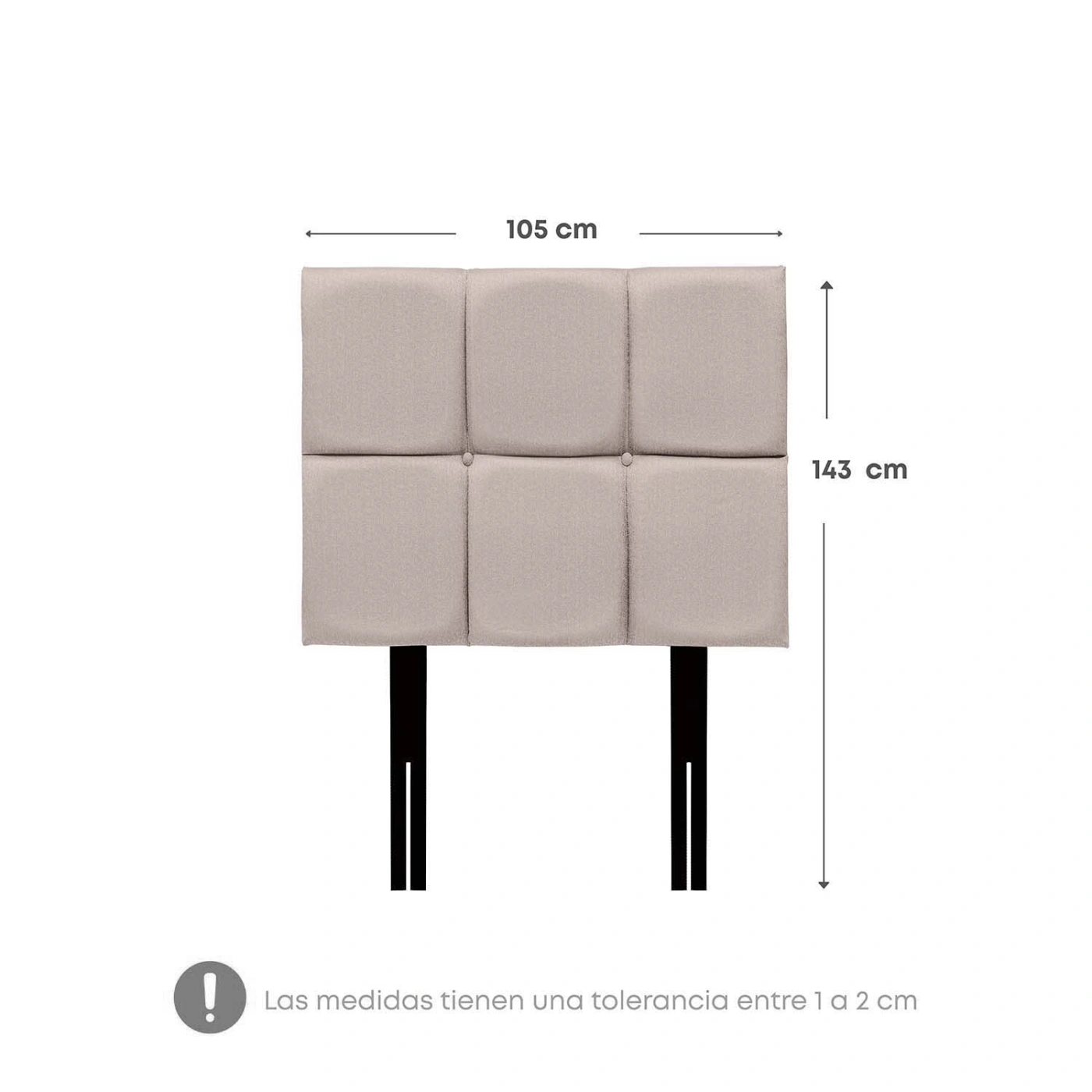 DORMITORIO EUROPEO RIZZOLI NAPOLES 1.5 PLAZAS CUADROS BEIGE - 8
