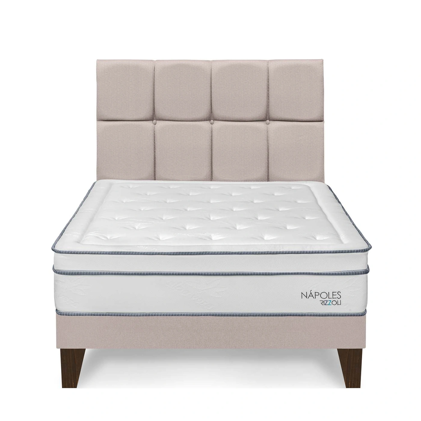 DORMITORIO EUROPEO RIZZOLI NAPOLES 2 PLAZAS CUADROS BEIGE - 1
