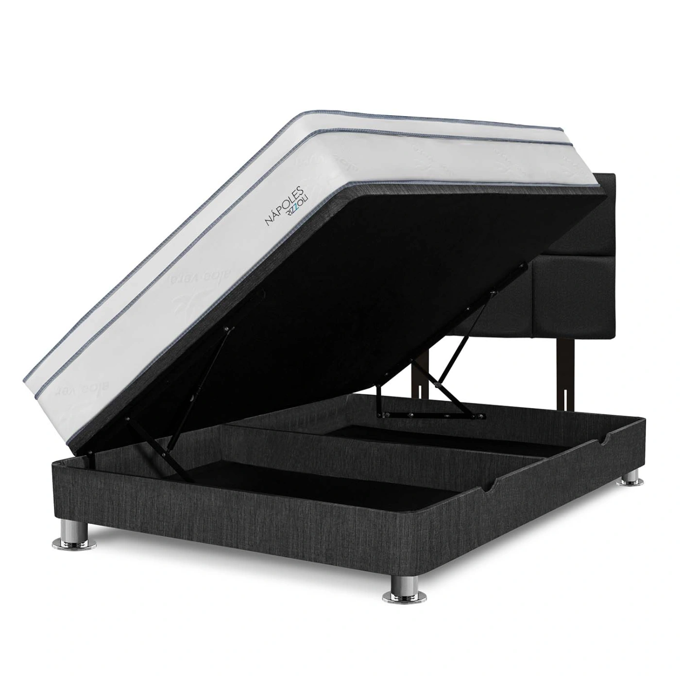 DORMITORIO BOXET RIZZOLI NAPOLES 1.5 PLAZAS CUADROS GRIS - 2