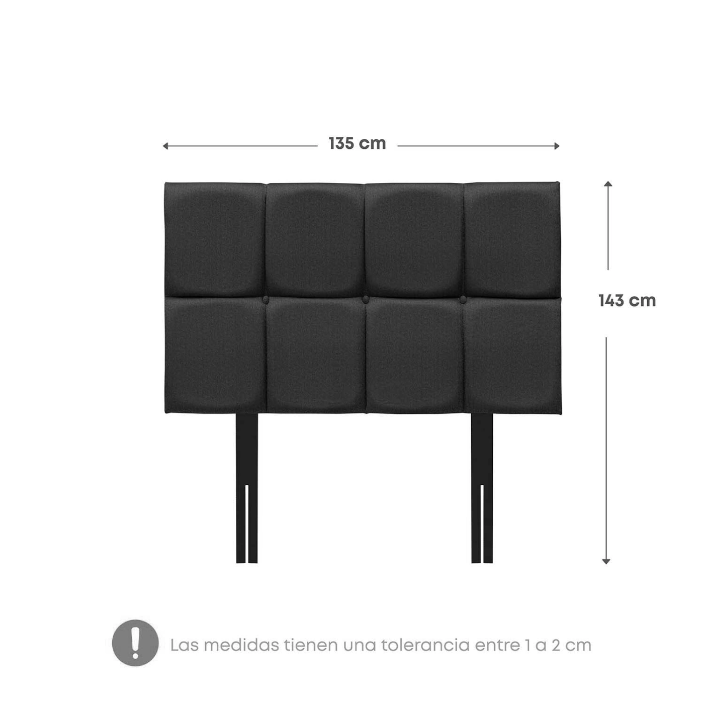 DORMITORIO BOXET RIZZOLI NAPOLES 2 PLAZAS CUADROS GRIS - 8