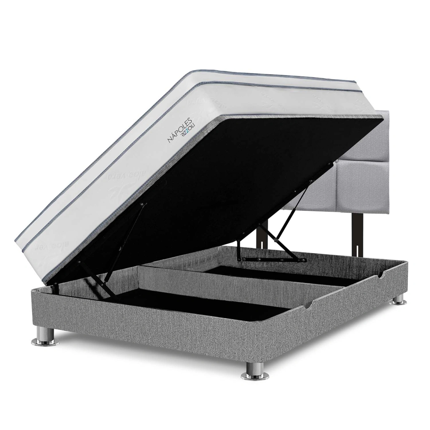 DORMITORIO BOXET RIZZOLI NAPOLES 1.5 PLAZAS CUADROS PLATA - 2