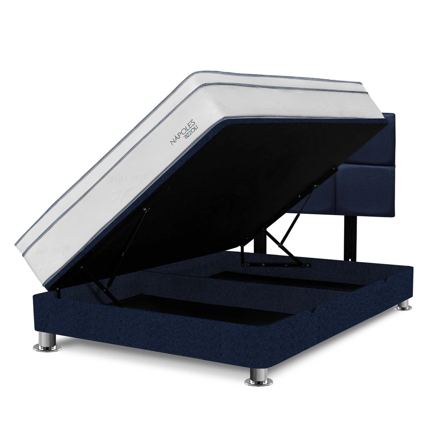 DORMITORIO BOXET RIZZOLI NAPOLES 1.5 PLAZAS CUADROS AZUL - 2