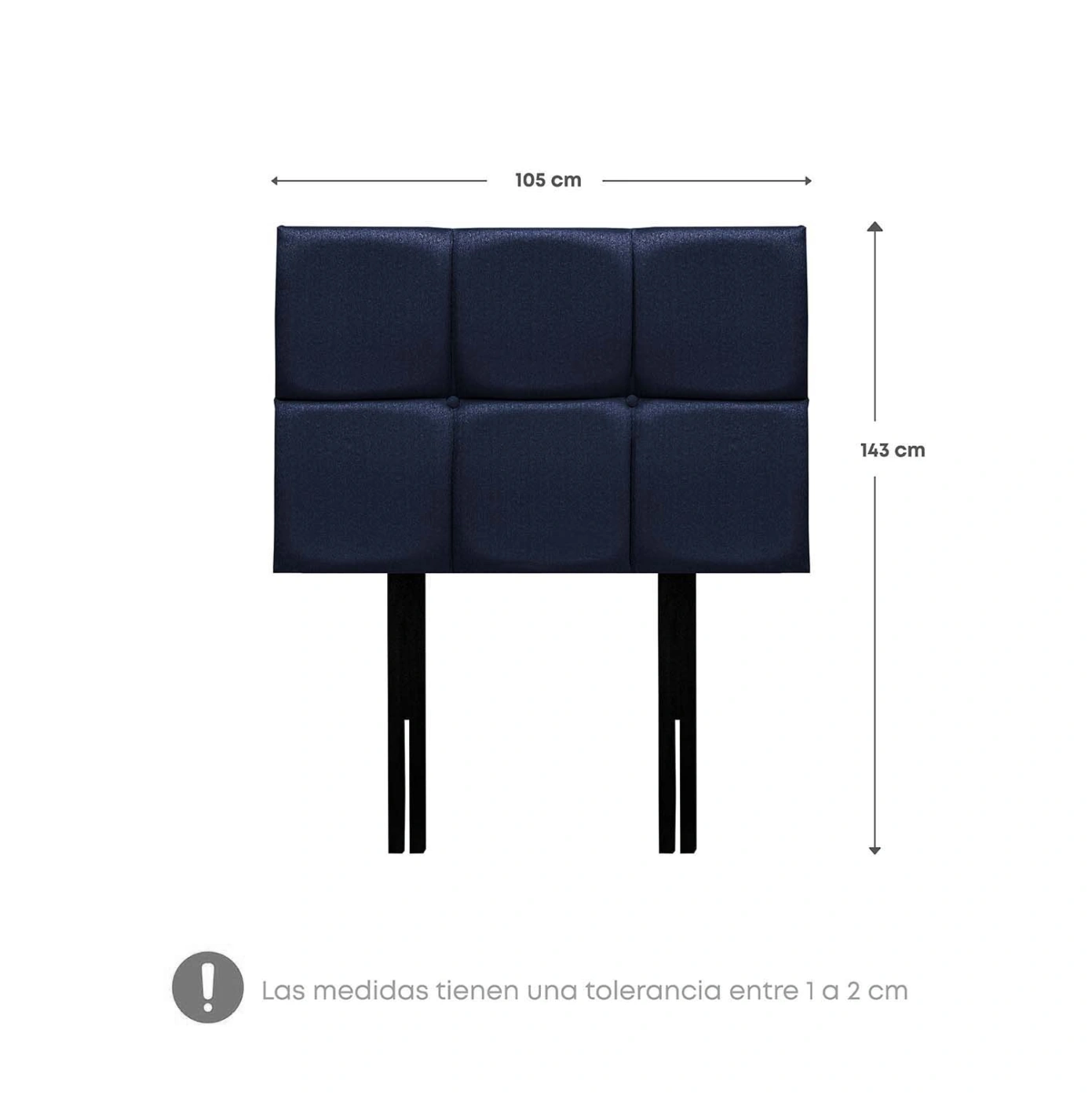 DORMITORIO BOXET RIZZOLI NAPOLES 1.5 PLAZAS CUADROS AZUL - 8