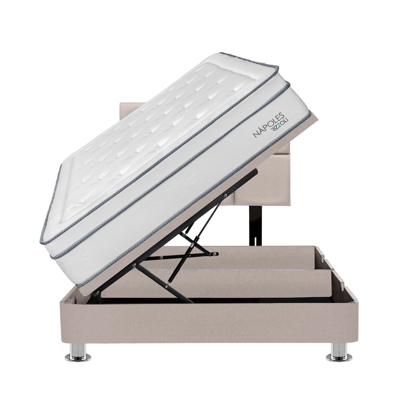 DORMITORIO BOXET RIZZOLI NAPOLES 1.5 PLAZAS CUADROS BEIGE - 1