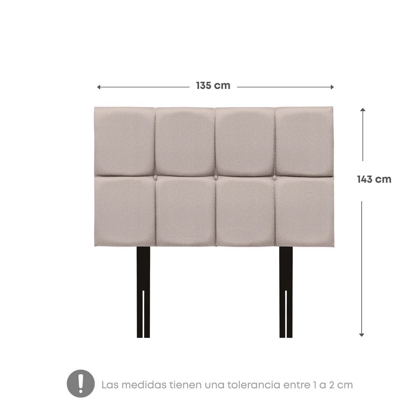 DORMITORIO BOXET RIZZOLI NAPOLES 2 PLAZAS CUADROS BEIGE - 8