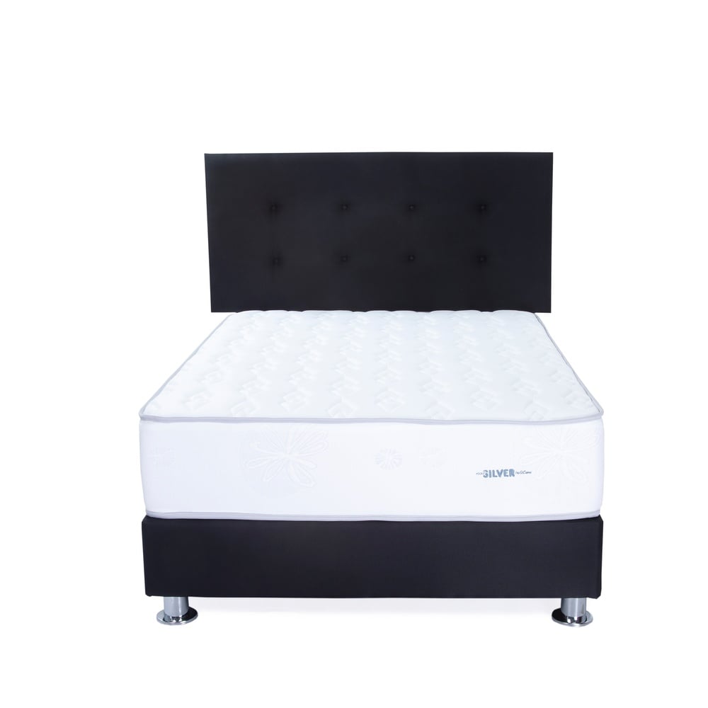 DORMITORIO AMERICANO EL CISNE CLÁSICO 1.5 PLAZAS POCKET SILVER NEGRO - 2