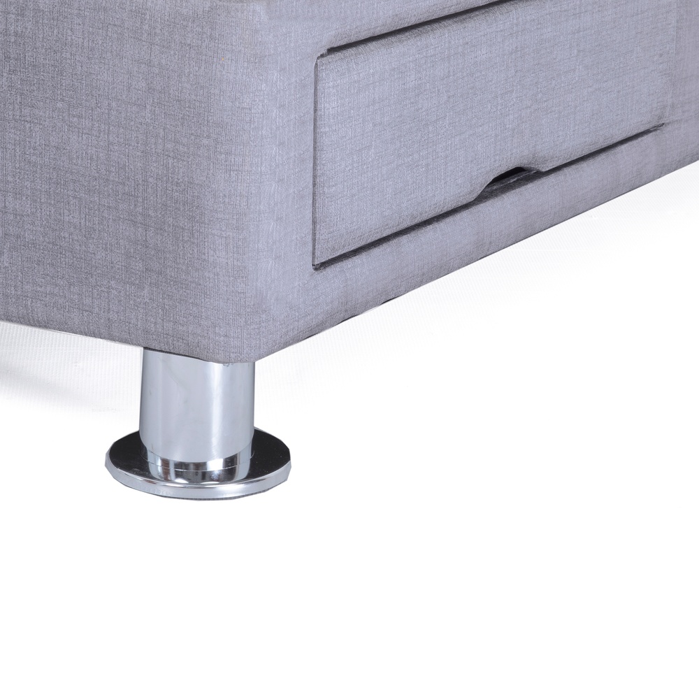 DORMITORIO AMERICANO EL CISNE CLÁSICO QUEEN CON CAJONES POCKET SILVER GRIS - 2