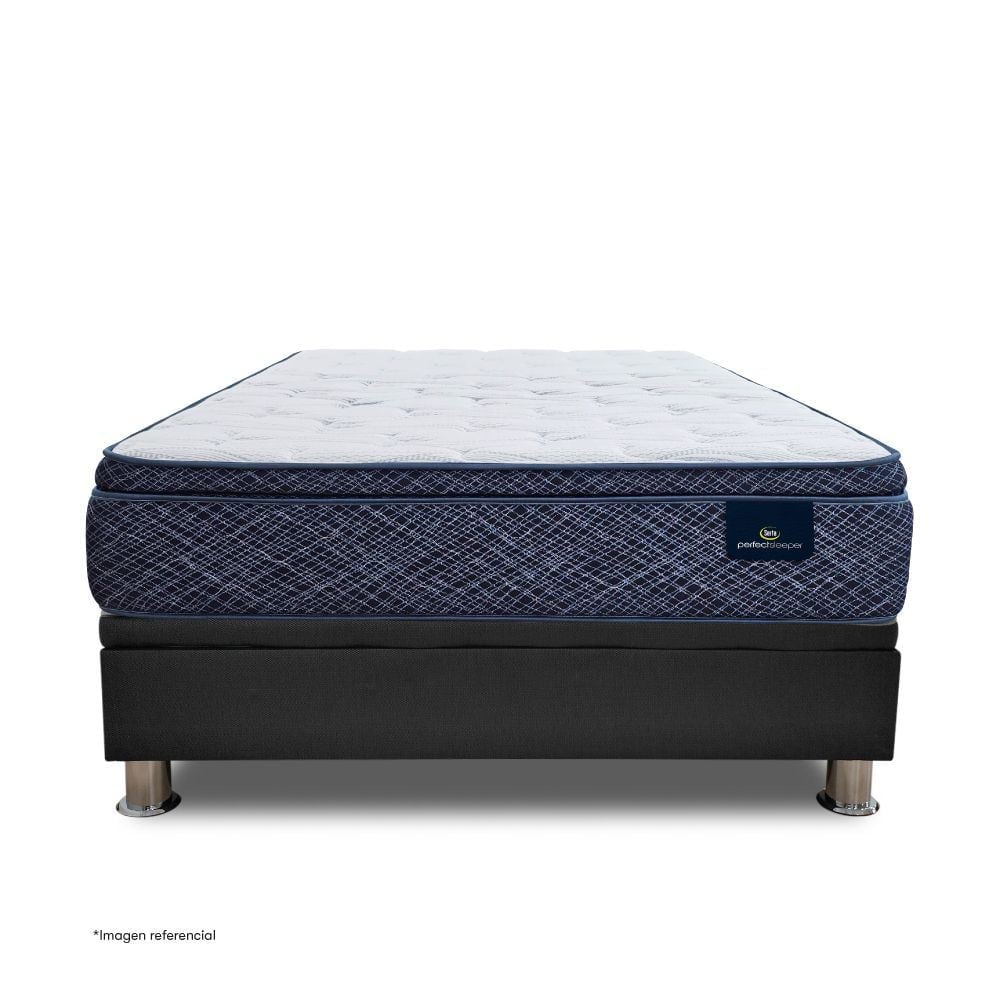 CAMA BOXET SERTA KENYA 1.5 PLAZAS GRIS - 2