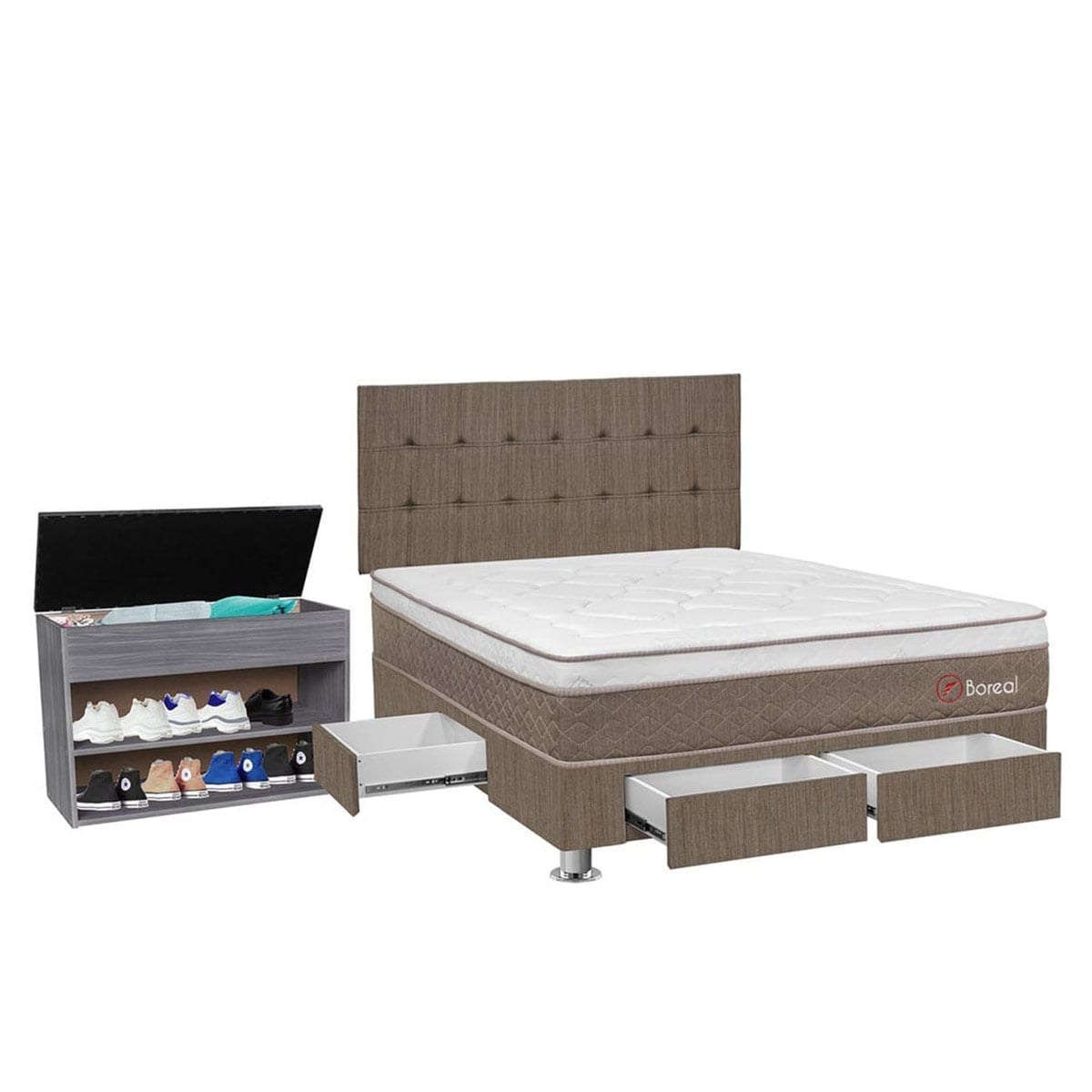 DORMITORIO FORLI BOREAL 2 PLAZAS CON CAJONES + ZAPATERA - 2