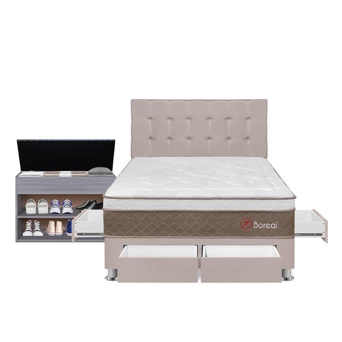 DORMITORIO FORLI BOREAL 2 PLAZAS CON CAJONES + ZAPATERA - 1