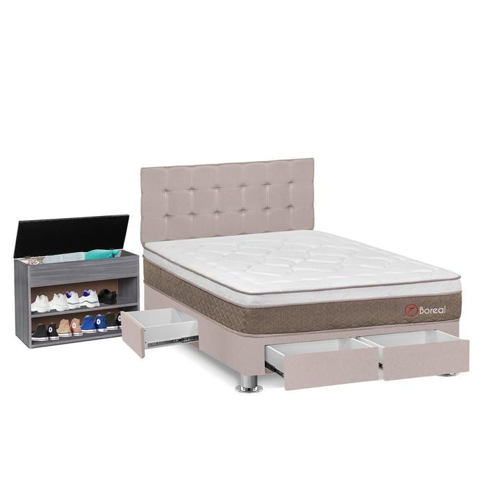 DORMITORIO FORLI BOREAL 2 PLAZAS CON CAJONES + ZAPATERA - 2