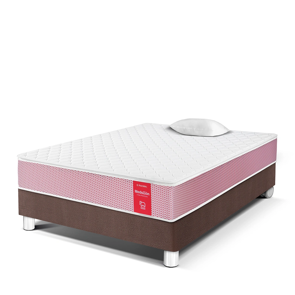 CAMA AMERICANA PARAÍSO MEDALLON ERGOSOFT 1 PLAZA CHOCOLATE - 1