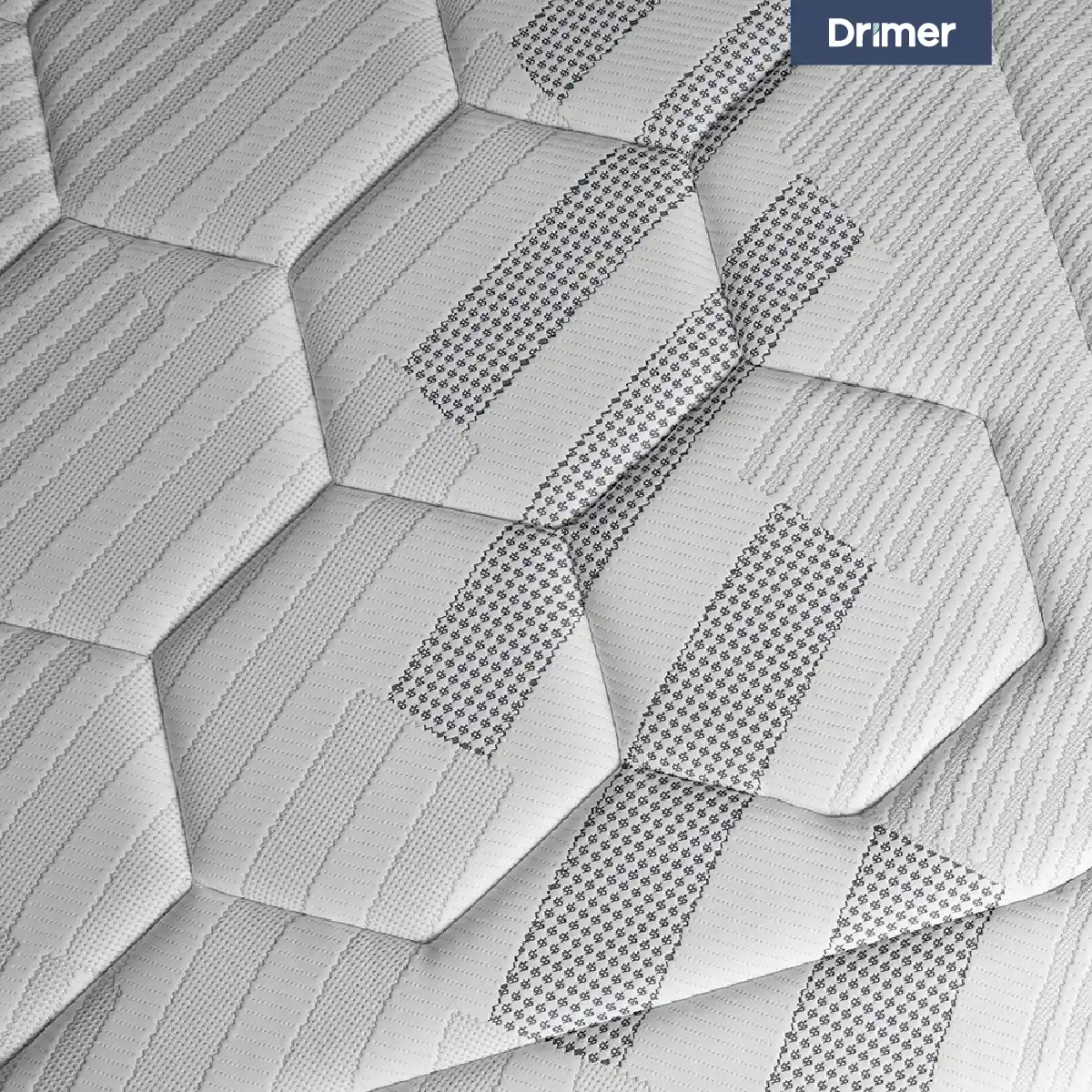 DORMITORIO CON CAJONES DRIMER CROMOPEDIC KING CUADROS GRIS - 4