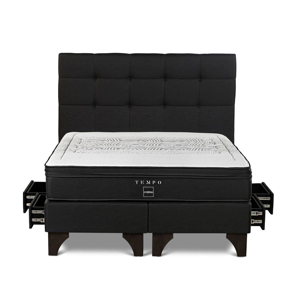DORMITORIO EUROPEO CON CAJONES ROSEN TEMPO KING ISSEY GRAFITO - 1
