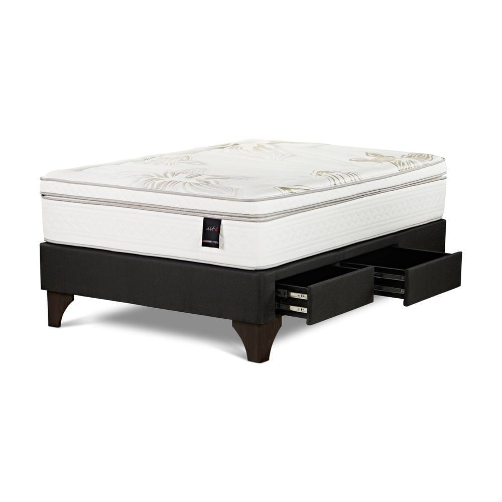 DORMITORIO EUROPEO CON CAJONES ROSEN ART 4 2 PLAZAS ISSEY NIEBLA - 6