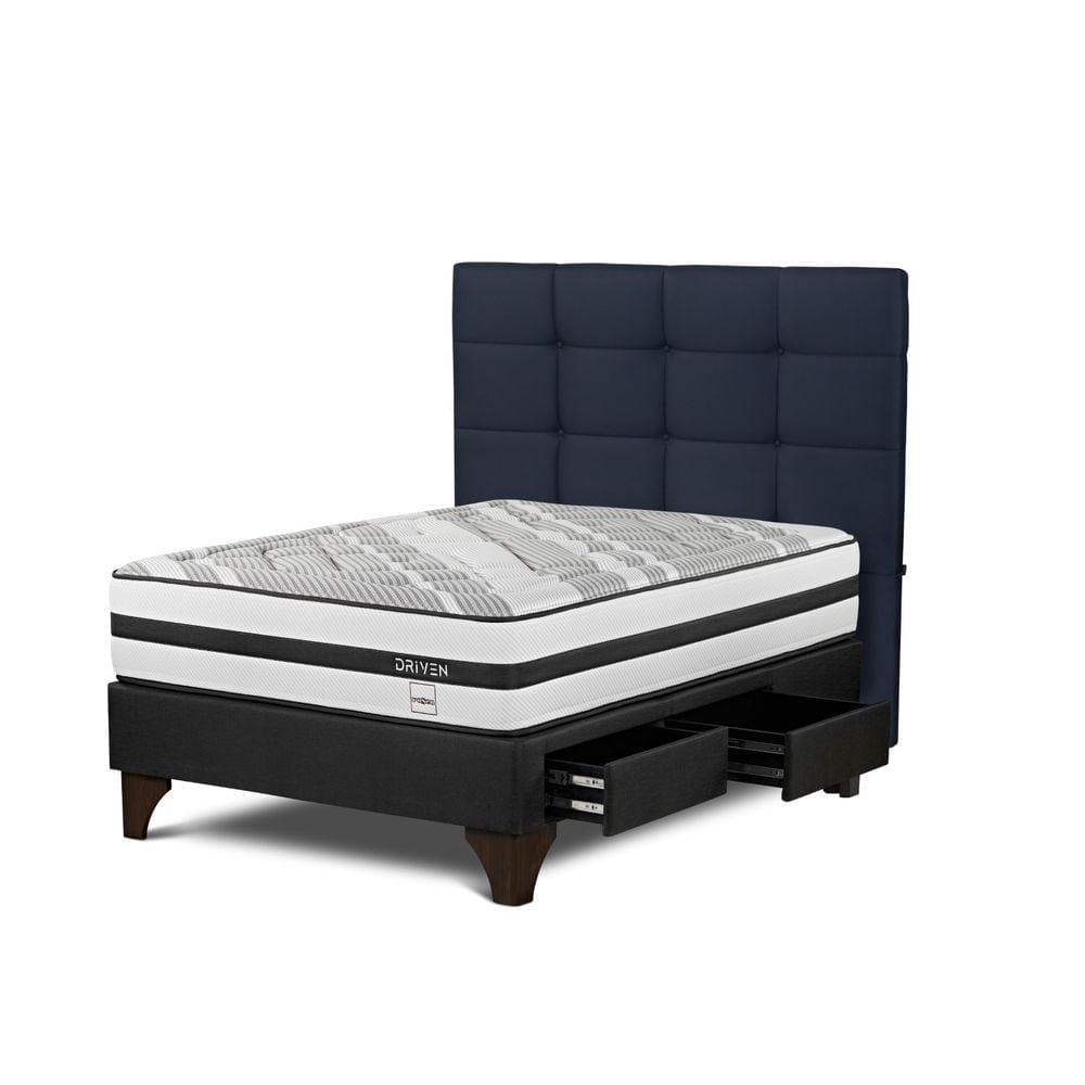 DORMITORIO EUROPEO CON CAJONES ROSEN DRIVEN 2 PLAZAS ISSEY AZUL - 2