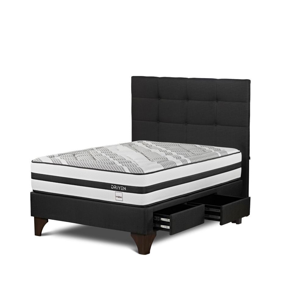 DORMITORIO EUROPEO CON CAJONES ROSEN DRIVEN 2 PLAZAS ISSEY GRAFITO - 2